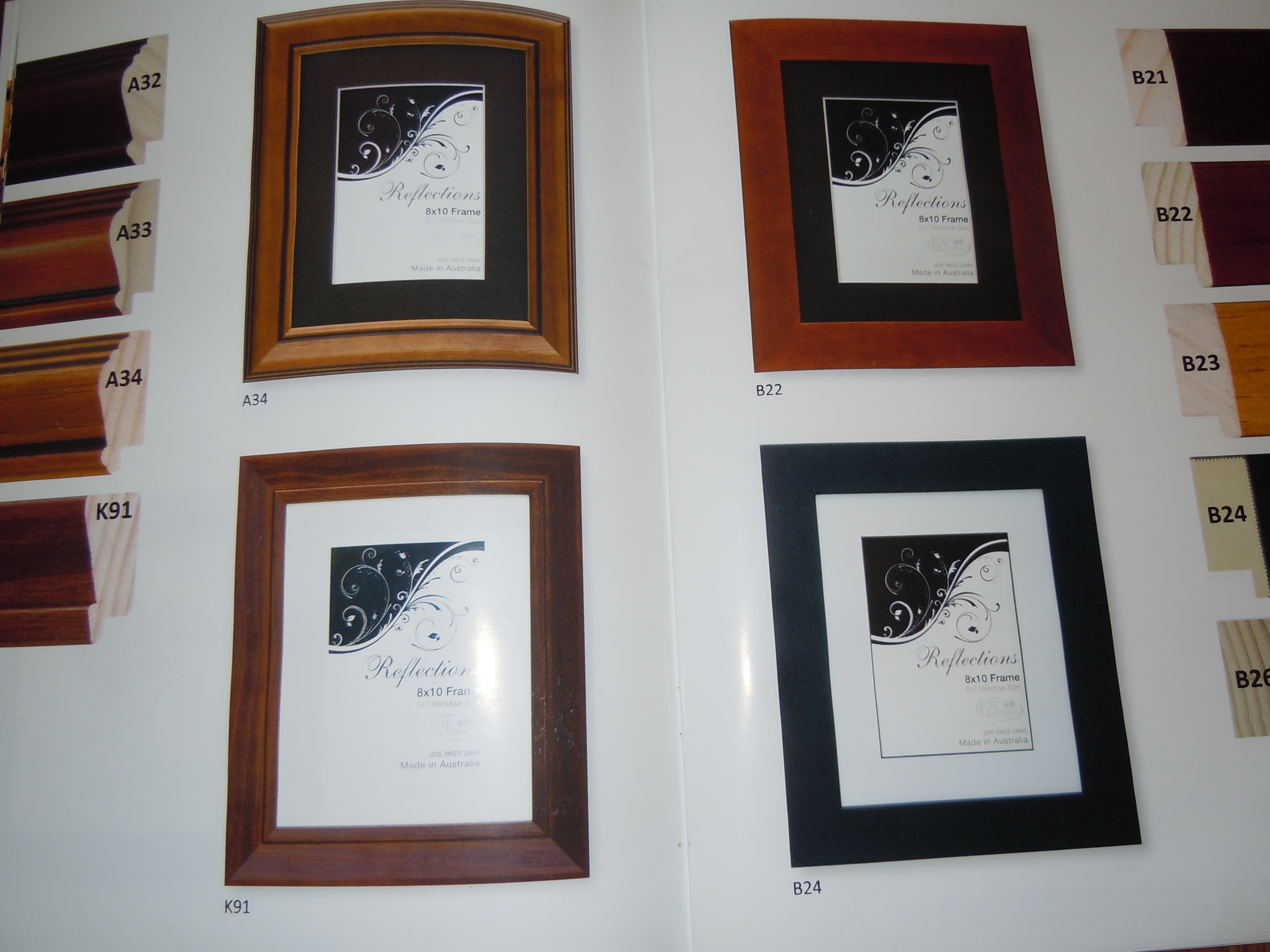 A catalogue of timber photo frame styles