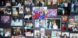A photo board collage of family snapshots
