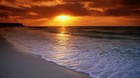 A sunset over the ocean