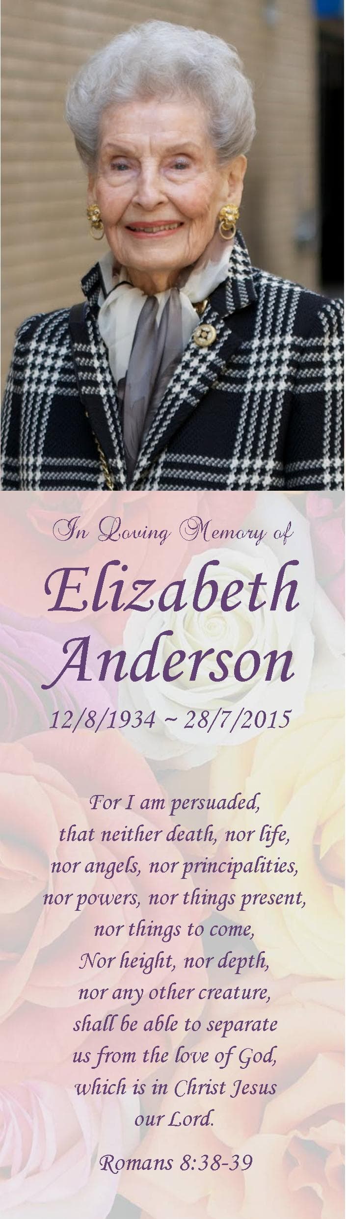 Order of service booklet