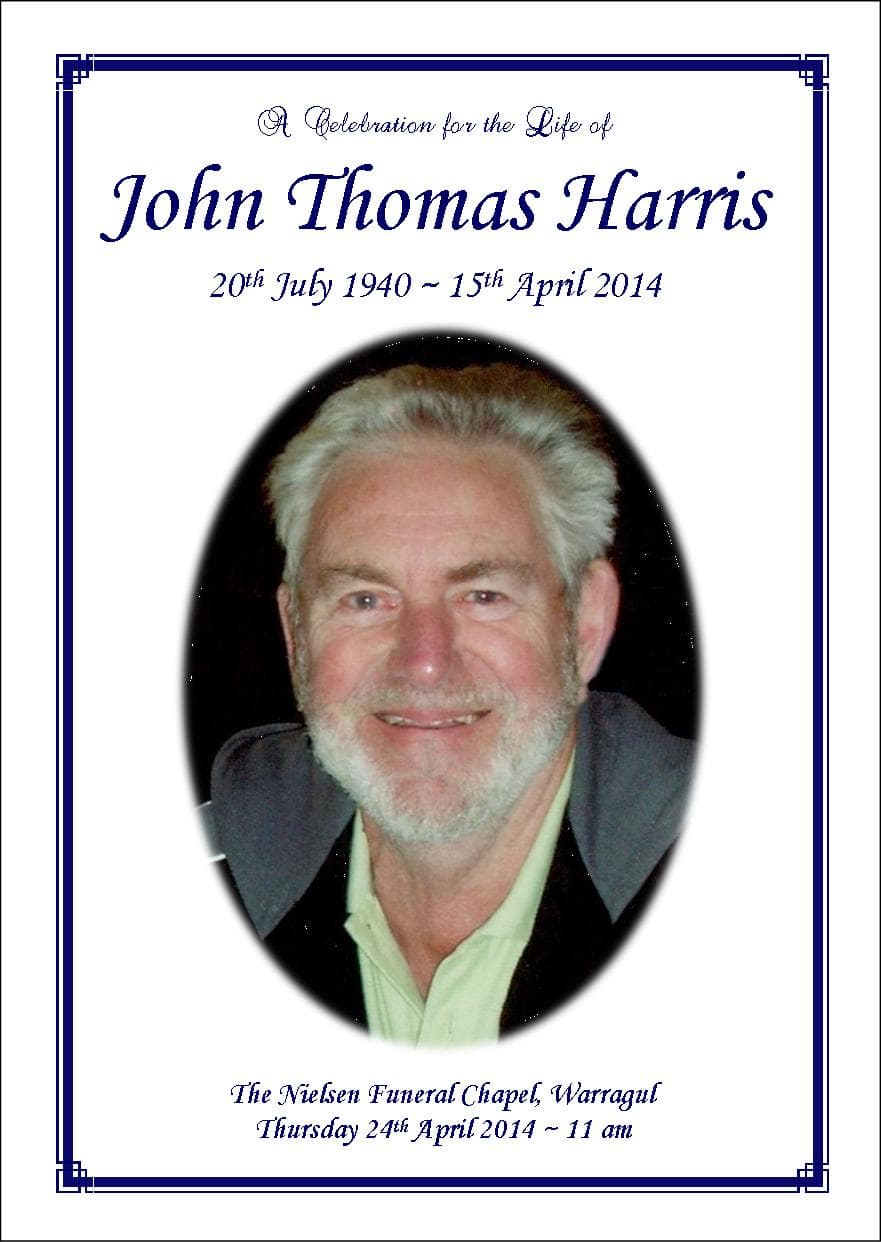 Service booklets and keepsake cards